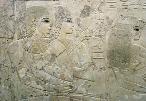 Egyptisk antikviteter: basrelief föreställande gästerna vid en begravningsbankett - Vizir Ramose