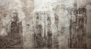 Egyptisk antikvitet: oavslutade teckningar som dekorerar Vizir Ramoses grav (18:e dynastin). Luxor, Västbanken, Adelsgraven Egypten av Egyptian 18th Dynasty