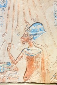 Fasad till ett helgedom, detalj av Egyptian 18th Dynasty