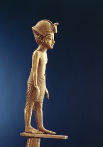 Figur av kungen från en stav, från Tutankhamons grav, Nya kungariket (guld)