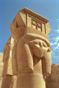 Hathor-huvudkolumn, från Hathors kapell, Hatshepsuttemplet, Nya kungariket, ca 1552-1296 f.Kr.