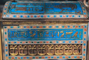 Amenhotep III:s och Teyes smycken, från Yuia och Thuias grav, Konungarnas dal, Egypten, Egyptisk civilisation, Nya riket, XVIII:e dynastin av Egyptian 18th Dynasty