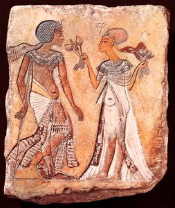 Kung Smenkhkare och hans hustru Meritaton av Egyptian 18th Dynasty