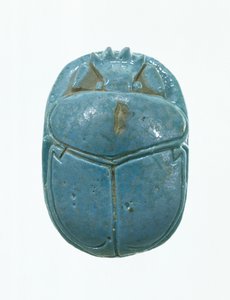 Äktenskapsskarabé av Amenhotep III och drottning Tiye, New Kingdom (glaserad fajans)