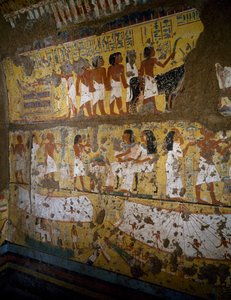 Rekonstruktion av Maias kapell, Deir el-Medina, lera och målad stuckatur, Egyptisk civilisation, Nya riket, XVIII:e dynastin av Egyptian 18th Dynasty
