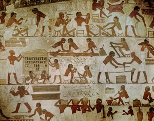 Rekhmere inspekterar av Egyptian 18th Dynasty