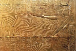 Relief från den bakre yttre panelen i det andra begravningskapellet, Tutankhamuns skatter, Egypten, Egyptisk civilisation, Nya riket, XVIII:e dynastin av Egyptian 18th Dynasty