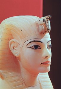 Propp från en av urnorna, från Tutankhamons grav (ca 1370-52 f.Kr.) Nya kungariket (alabaster) av Egyptian 18th Dynasty