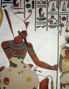 アトゥーン、ネフェルタリの墓、女王の谷、ルクソール、テーベの第 2 室のフレスコ画の詳細 (ユネスコ世界遺産リスト スウェーデン語) av Egyptian 19th Dynasty