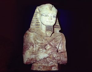 Kolossen av Ramses II (1279-1213 f.Kr.) detalj från en Osiride-pelare, från Gerf Husseins tempel, Nubia, Nya kungariket (sandsten) av Egyptian 19th Dynasty