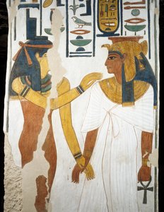 Nefertari, detalj från freskerna i den andra kammaren i Nefertaris grav, Valley of Queens, Luxor, Thebe (Unescos världsarvslista av Egyptian 19th Dynasty