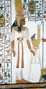 Nefertari, detalj från freskerna i den andra kammaren i Nefertaris grav, Valley of Queens, Luxor, Thebe (Unescos världsarvslista