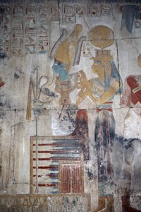 Målad relief, Osiris kapell, Seti I:s tempel av Egyptian 19th Dynasty