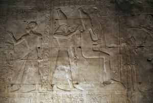 Relief, Seti I:s tempel, Abydos, Egypten, Egyptisk civilisation, Nya riket, XIX:e dynastin (foto) av Egyptian 19th Dynasty