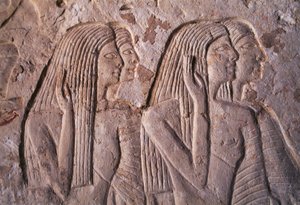Relief föreställande grupp av kvinnor, Leteyas grav, Saqqara, Egypten, Egyptisk civilisation, Nya riket, XIX:e dynastin av Egyptian 19th Dynasty