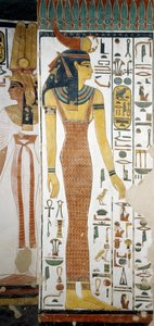 Selqet, detalj från freskerna i gravkammaren i Nefertari, Valley of Queens, Luxor, Thebe (Unescos världsarvslista av Egyptian 19th Dynasty