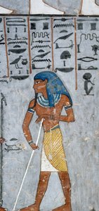 Guden Atum, fresk, gravkammare, Ramses I:s grav (KV16), Konungarnas dal, Thebe (Unescos världsarvslista av Egyptian 19th Dynasty