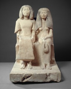 Yuny and His Wife Renenutet, ca 1280 f.Kr. (målad kalksten)
