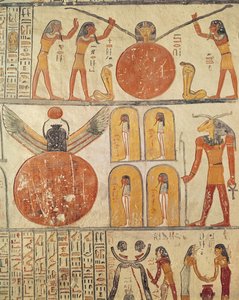 Detalj från Jordens bok, från gravkammaren i Ramses VIs grav (r.1143-1136 f.Kr.) New Kingdom (väggmålning)