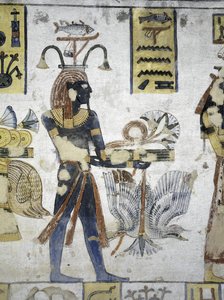 Egypten, Thebe, Luxor, Konungarnas dal, Ramses III:s grav, väggmålning av rituella offer, från tjugonde dynastin av Egyptian 20th Dynasty