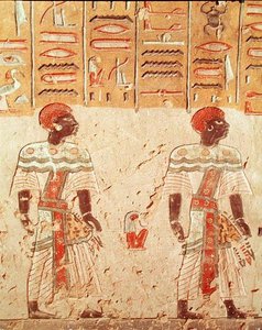 Nubier, från Ramses III:s grav (ca 1184-1153 f.Kr.) Nya kungariket av Egyptian 20th Dynasty