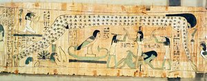 Begravningspapyrus av Djedkhonsouefankh som visar Geb och Nut, tredje mellanperioden (papyrus)