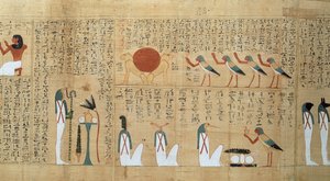 Mytologisk papyrus av Imenemsaouf, tredje mellanperioden, c.1000 f.Kr. (målad papyrus) (detalj)