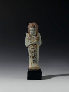 Shabti av Akhesenmut, möjligen från Deir el-Bahri, New Kingdom (fajans)