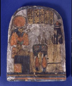 Votivmonument av Tentesamun, Amuns sångerska, från Thebe, tredje mellanperioden (målat trä) av Egyptian 22nd Dynasty
