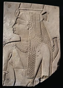 Relief av en gudomlig gemål, sen period, c.780-656 f.Kr. (sandsten)