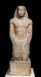 Staty av Nakhtorheb knästående, Saiteperiod, c.595-589 f.Kr. (kvartsit) (se även 105657 & 280065)