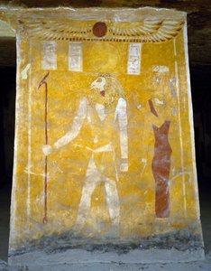 Väggmålningar från Pa Nentwys grav, Bahariya Oasis, Giza, Egypten. Egyptisk civilisation, 26:e dynastin, 663-525 f.Kr. av Egyptian 26th Dynasty