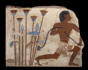 Fågelsnarring, relief från Nefermaats grav, Gamla kungariket, c.2620 f.Kr. (målad stuckaturrelief)