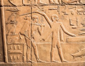 Scener av jordbruksarbete, detalj av Egyptian 4th Dynasty