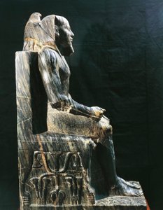 Staty av farao Khafre, Dynasty IV, Egypten (foto)