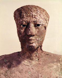 Staty av Pepi I (2289-2255 f.Kr.) detalj av huvudet, hittat i Hierakonpolis, ca 2281-2241 f.Kr. (koppar)
