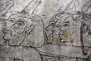 Forntida Egypten, Väggmålning, Asiatiska fångar, Amarna-stil, Ramoses grav, Adelsmännens dal, Thebe av Egyptian Egyptian