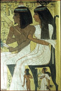 Forntida Egypten, Väggmålning, Sennedjems grav, De adligas grav, Thebe, Deir el Medina av Egyptian Egyptian