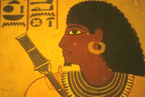 Forntida Egypten, Väggmålning/tapet/fresco, Sennufers grav, Thebe/Luxor, Sennufer håller spira, borgmästare i Thebe, övervakare under Amenophis II av Egyptian Egyptian