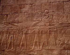 Egyptisk antiken: relief från templet Karnak (Karnak), Luxor, Egypten