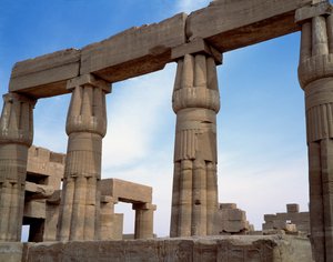 Egyptisk antikvitet: utsikt över templet i Karnak. Egypten av Egyptian Egyptian