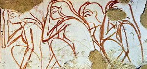Väggmålning i egyptisk grav av Egyptian Egyptian