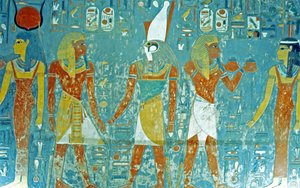 Konungarnas dal, Horemhebs grav Farao före Osiris, Isis, Ma