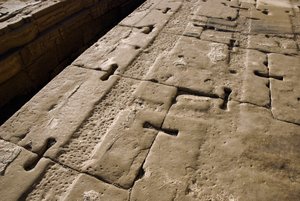 Egyptisk antiken: detalj av taket, Hathors tempel, Dendera, Egypten av Egyptian Ptolemaic Period