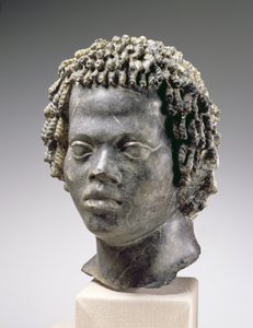 Huvud av en svart man, slutet av andra århundradet f.Kr. (marmor) av Egyptian Ptolemaic Period