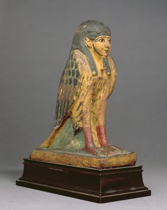 Ba-fågel med människohuvud (gessoed och målat trä) av Egyptian Ptolemaic Period