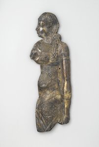 Panel som föreställer en kvinnlig figur, möjligen 1:a århundradet f.Kr. (guldpläterat repouset silver) av Egyptian Ptolemaic Period