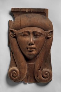 Panel från en Hathor-kolonn, 380–200 f.Kr. (cederträ) av Egyptian Ptolemaic Period