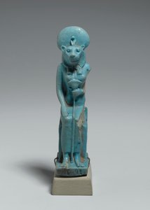 Sittande figur av Sekhmet, 305-30 f.Kr. (glaserad fajans) av Egyptian Ptolemaic Period
