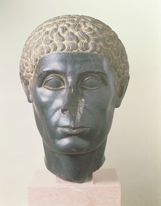 Brooklyn Black Head, möjligen från Mitrahineh, sen ptolemaisk period (ca 50 f.Kr.) (diorit) av Egyptian Ptolemaic Period